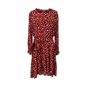 ❤️ Free Assembly Red Abstract Dot Midi Dress (M) — NWT